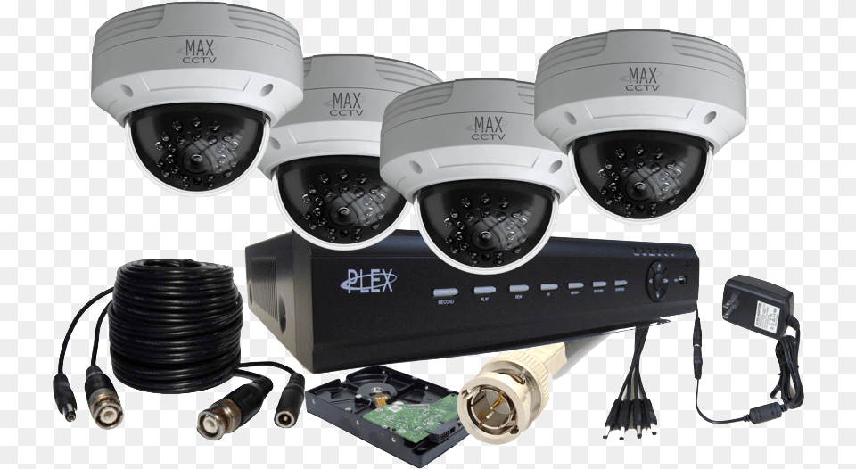 Max Plex4tkd1 4 Dome Camera Hd Tvi With Fixed Lens Dome Cameras Security System, Electronics, Appliance, Blow Dryer, Device Free Png