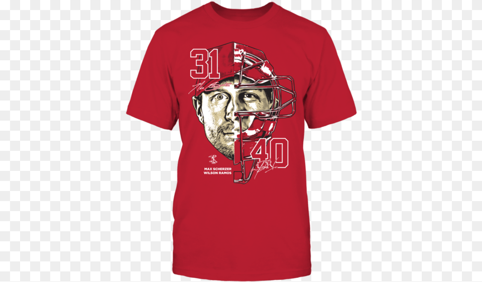 Max Scherzer Wilson Ramos Two Face Shirt American Football, T-shirt, Clothing, Helmet, Person Png Image