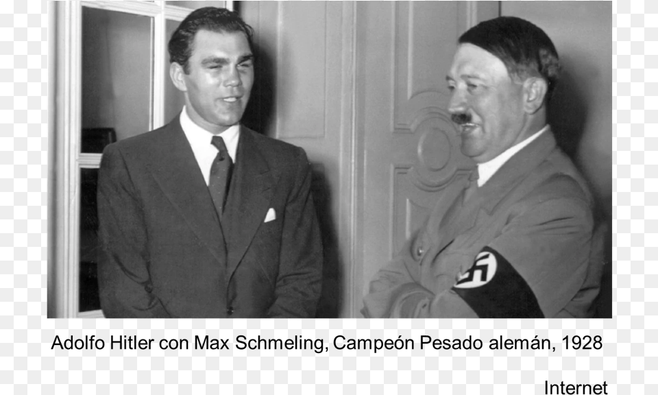 Max Schmeling With Adolf Hitler, Person, Man, Male, Suit Png Image