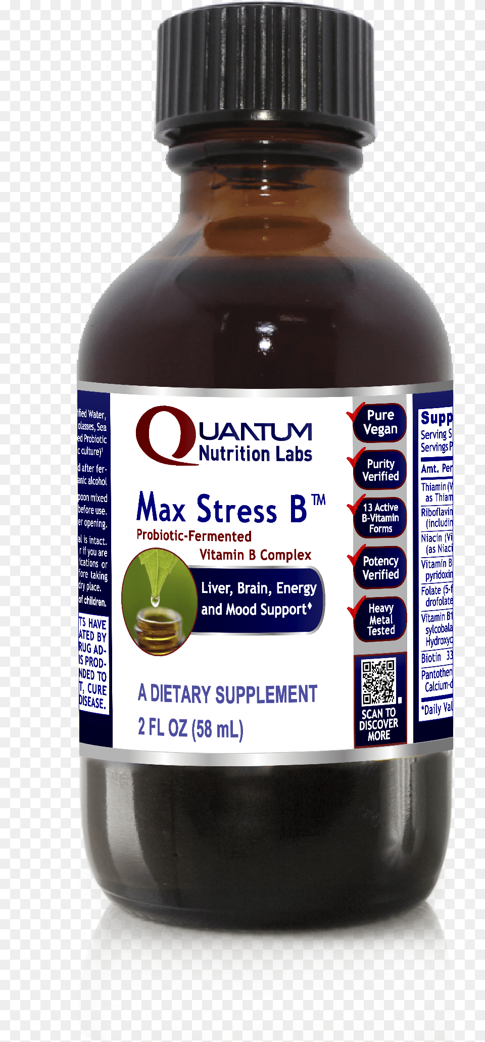 Max Stressb Quantum 2oz Liquid Premier Research Labs Max B Nd Tm 2 Fl Oz Vegan Product, Food, Seasoning, Syrup, Qr Code Png