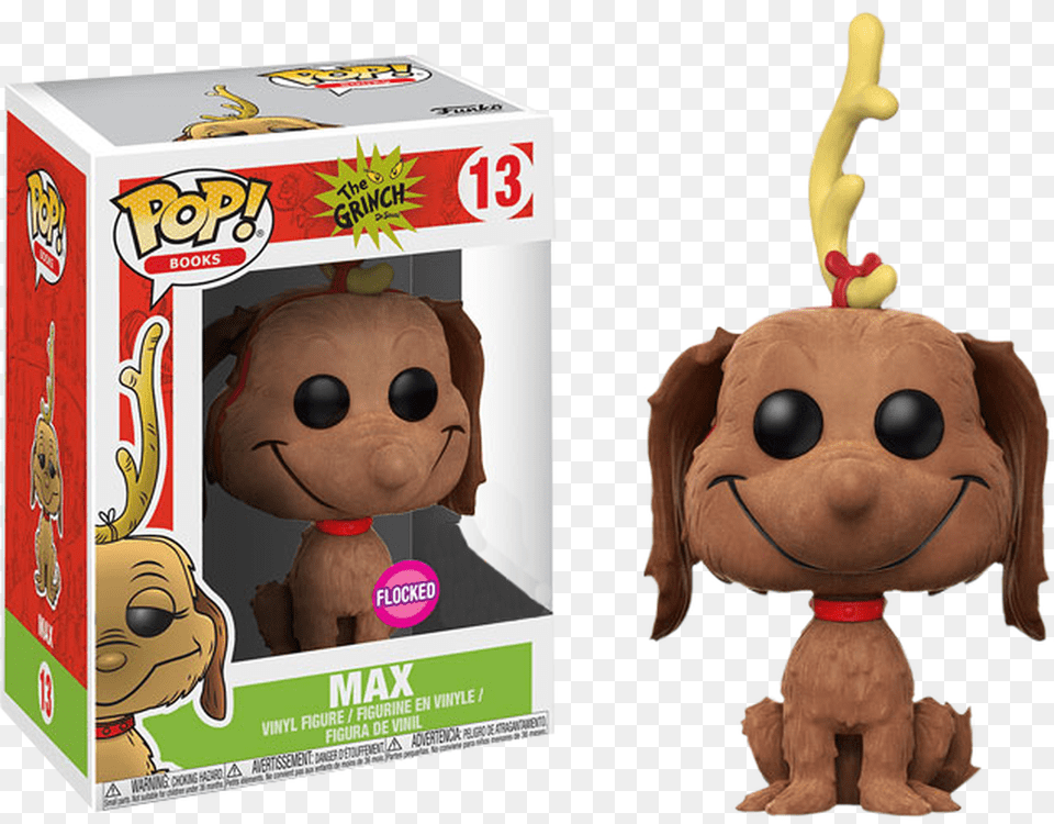 Max The Dog Flocked Us Exclusive Pop Vinyl Figure Funko Pop Grinch Max, Plush, Toy, Baby, Person Png Image