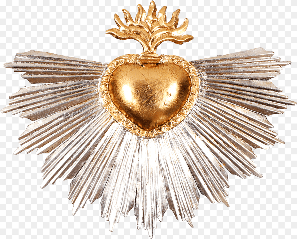 Maxi Radiating Ex Voto Gold Leaf Badge, Accessories, Jewelry, Brooch, Animal Free Transparent Png