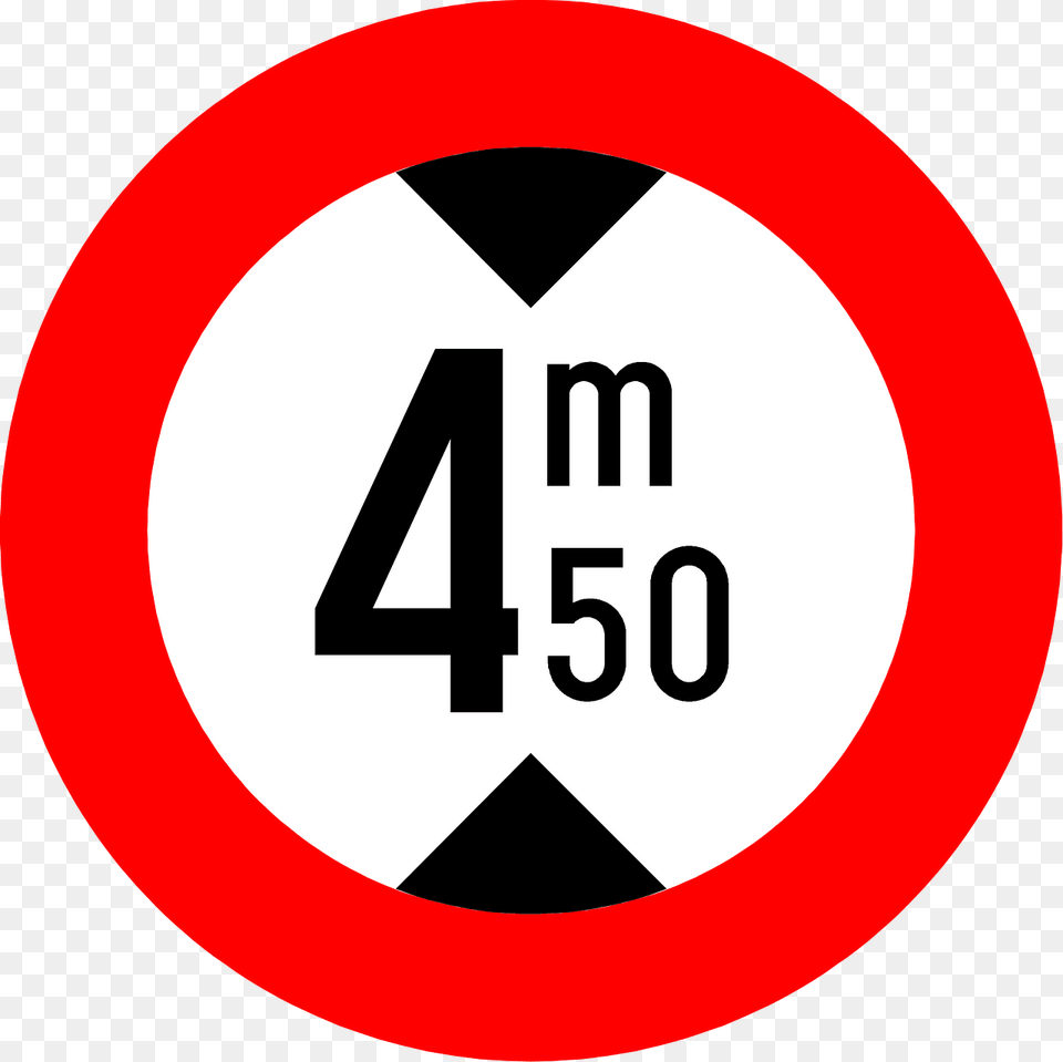 Maximum Height Sign In Belgium Clipart, Symbol, Road Sign Free Transparent Png