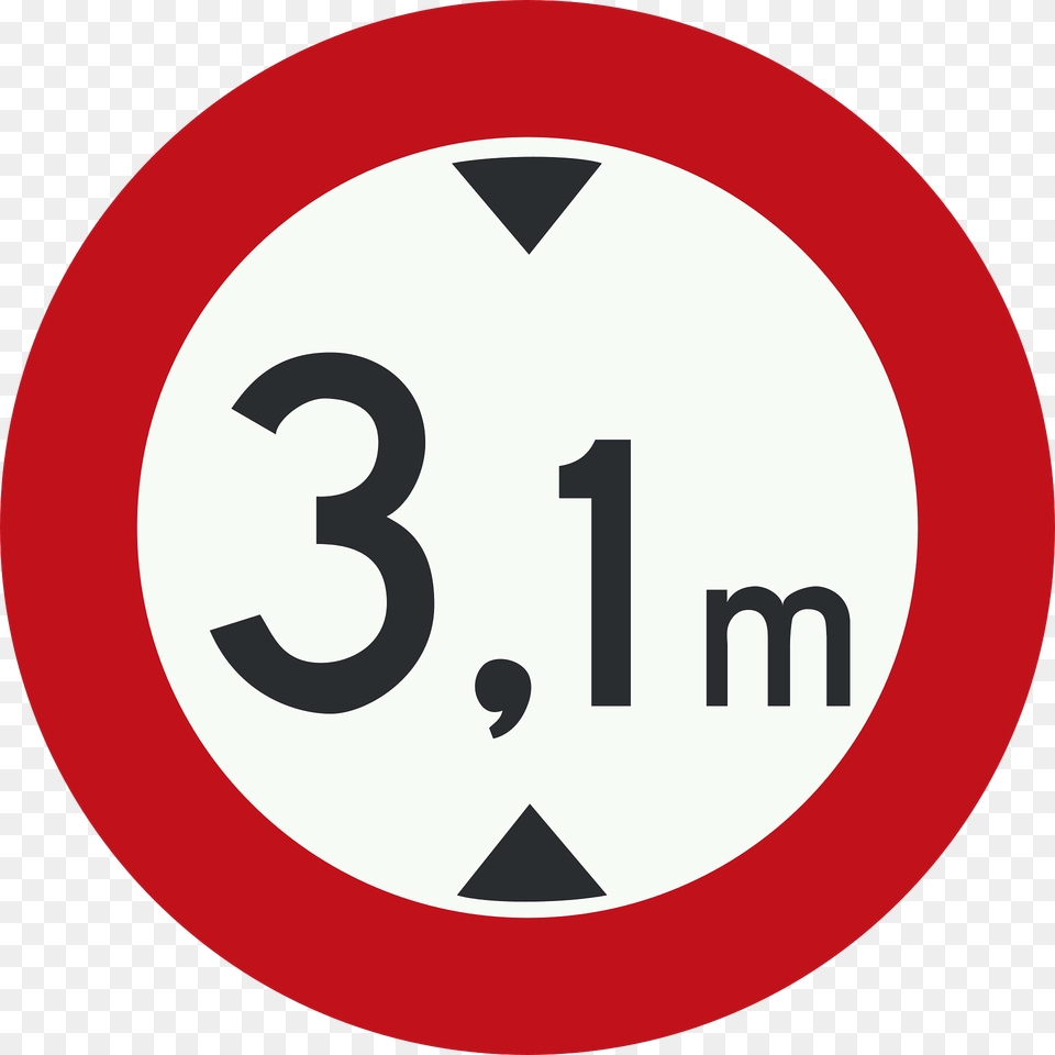 Maximum Height Sign In Netherlands Clipart, Symbol, Road Sign Free Png