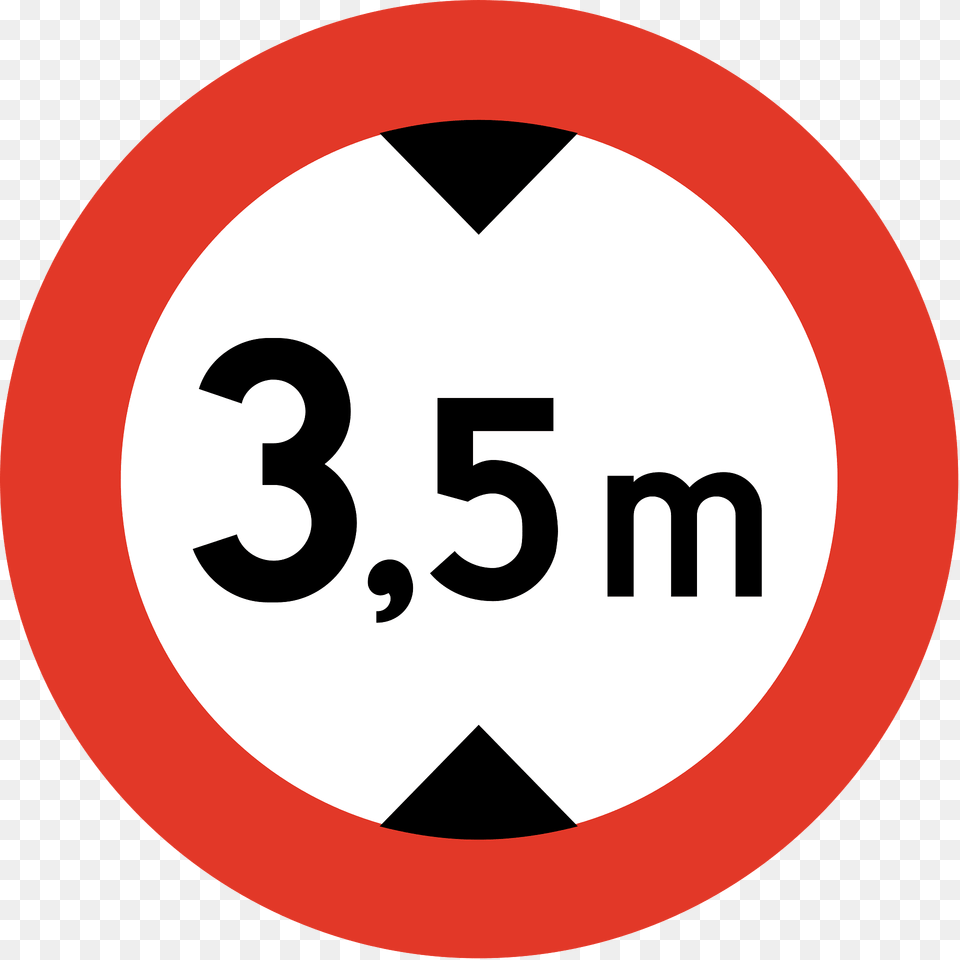 Maximum Height Sign In Norway Clipart, Symbol, Road Sign, Disk Png Image