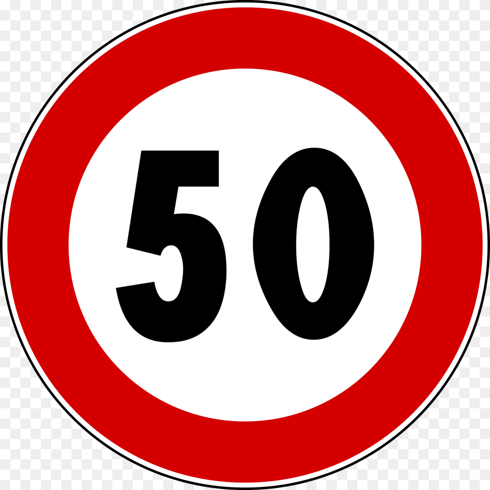 Maximum Speed 50 Kmh Clipart, Symbol, Sign, Number, Text Free Png