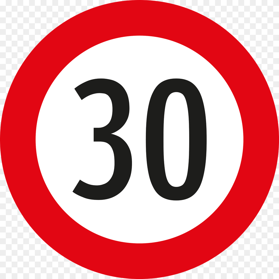 Maximum Speed Limit Sign In Austria Clipart, Symbol, Text, Number, Road Sign Png Image