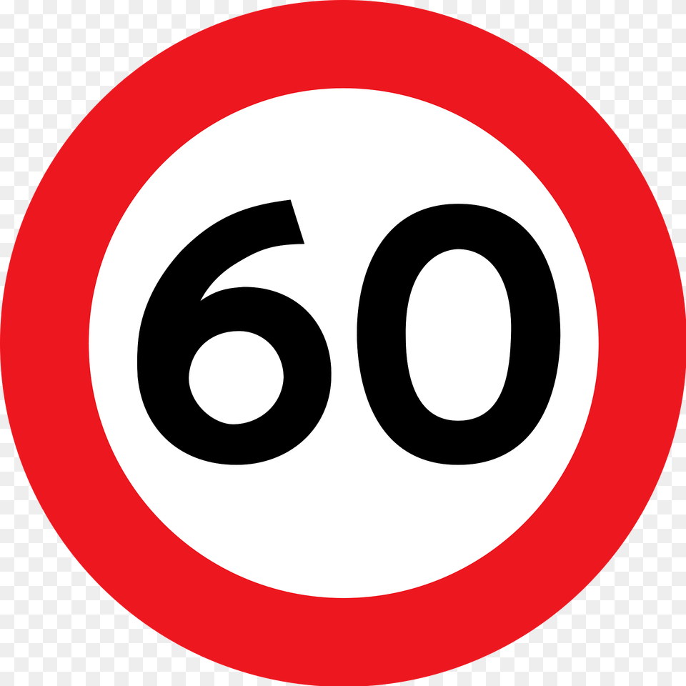 Maximum Speed Limit Sign In Denmark Clipart, Symbol, Road Sign, Text, Disk Free Png