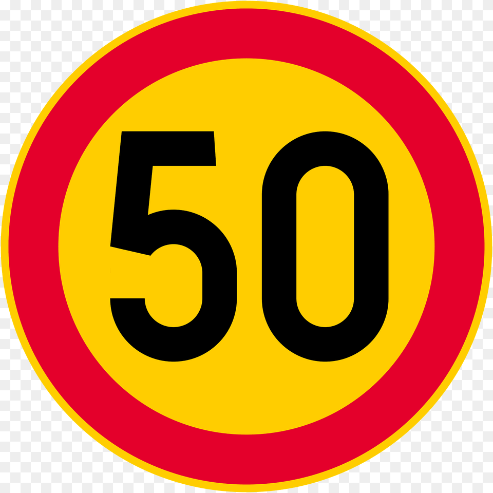Maximum Speed Limit Sign In Finland Clipart, Symbol, Number, Text, Road Sign Free Png