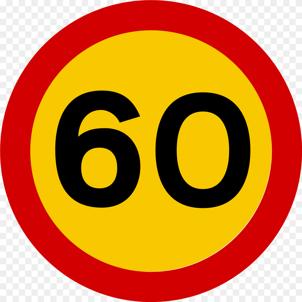 Maximum Speed Limit Sign In Iceland Clipart, Symbol, Road Sign, Number, Text Free Transparent Png