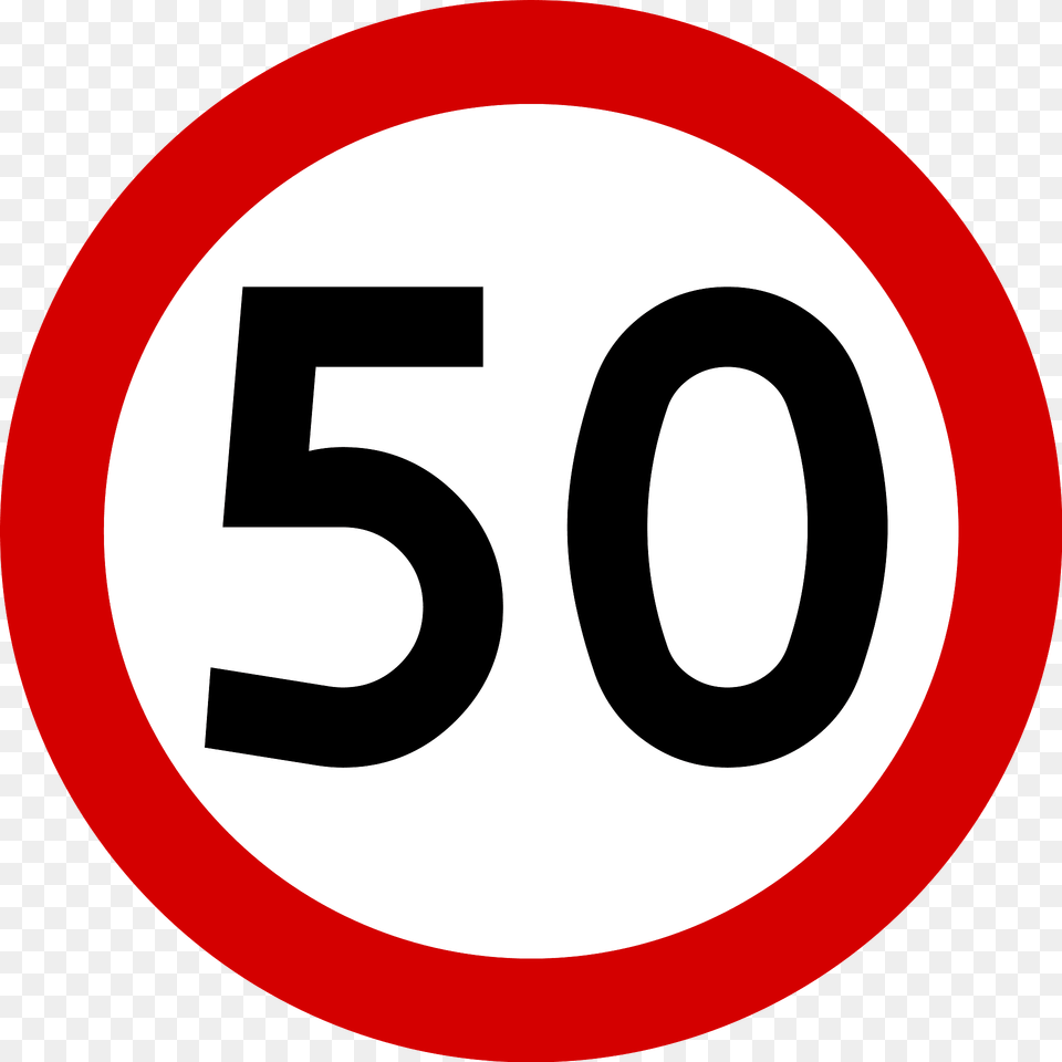 Maximum Speed Limit Sign In Poland Clipart, Symbol, Number, Text, Road Sign Png Image