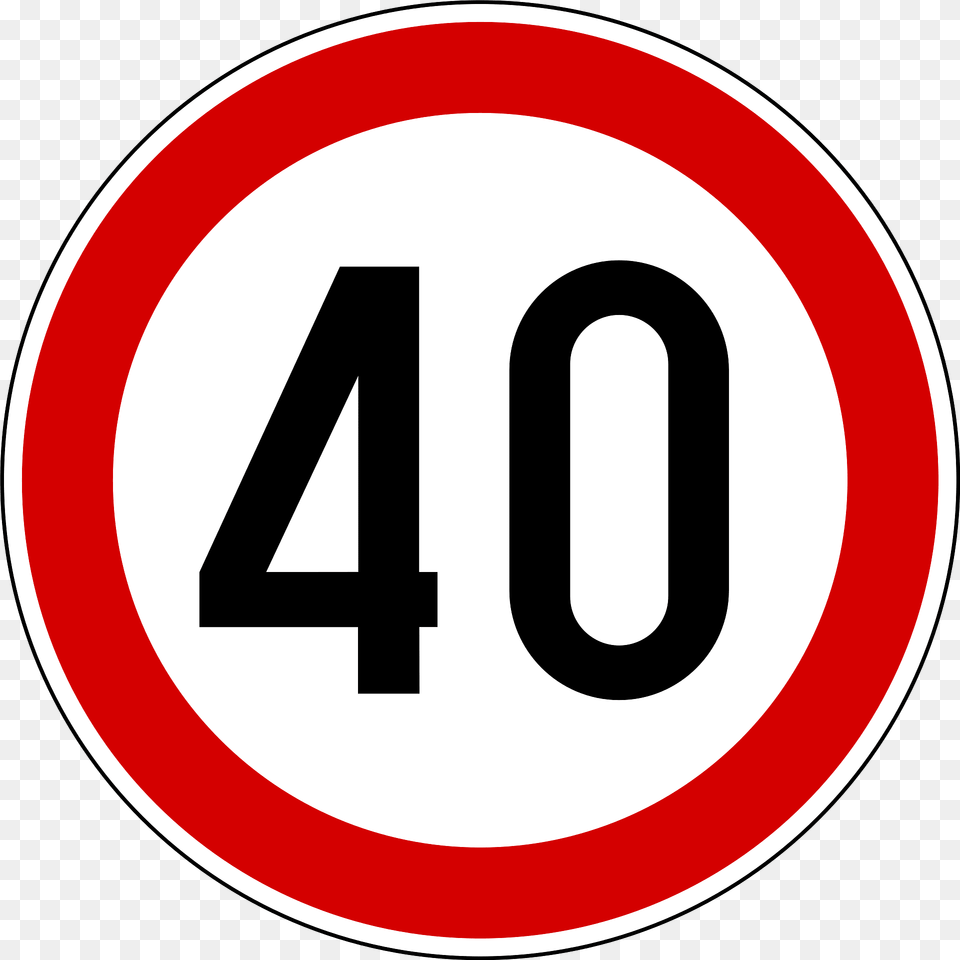 Maximum Speed Limit Sign In Slovenia Clipart, Symbol, Road Sign Free Png