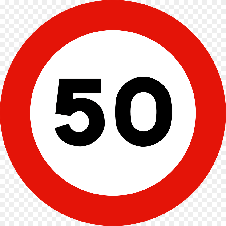Maximum Speed Limit Sign In Spain Clipart, Symbol, Number, Text, Road Sign Png