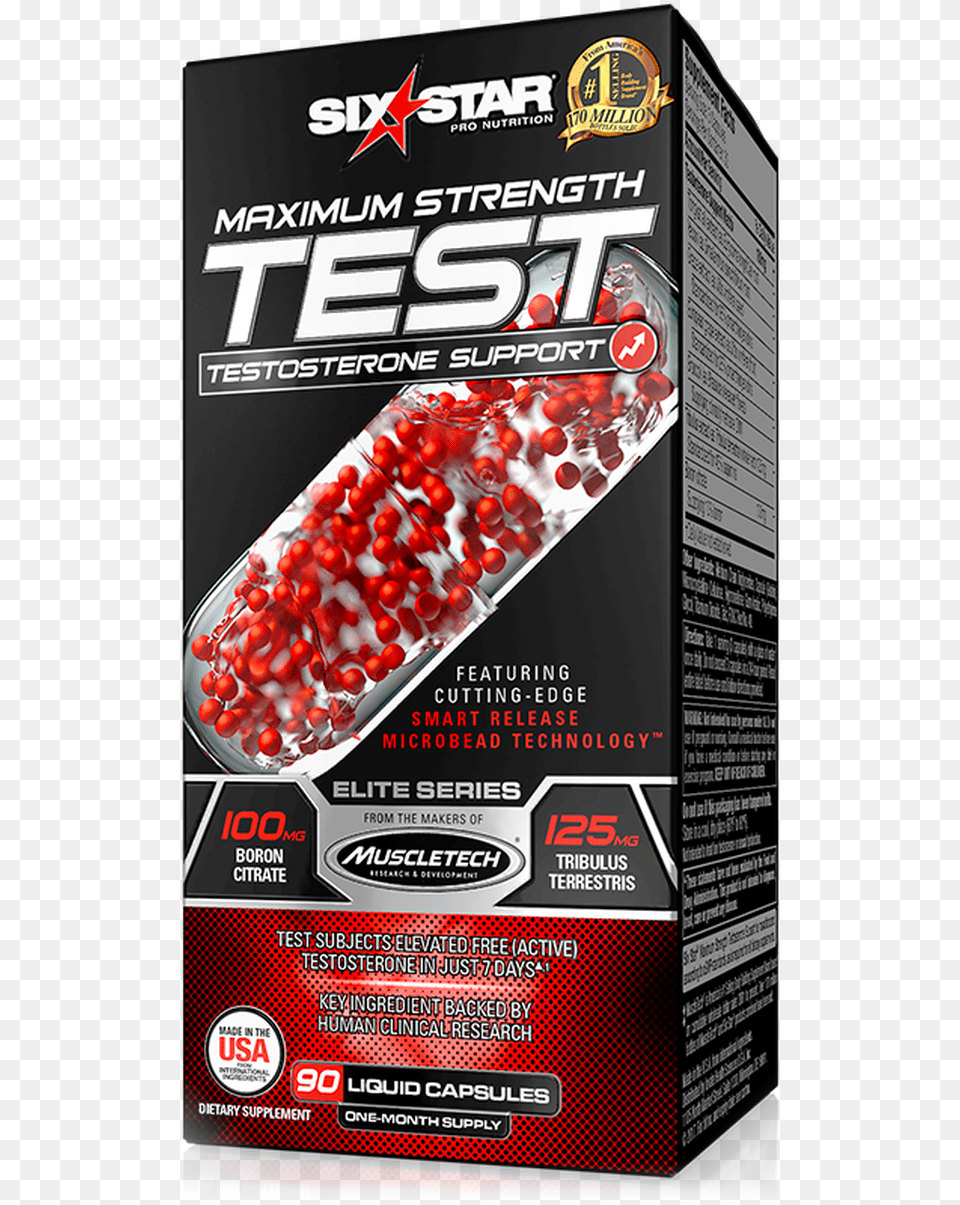 Maximum Strength Testosterone Support Six Star Maximum Strength Test Testosterone Support, Advertisement, Poster, Food, Fruit Png Image