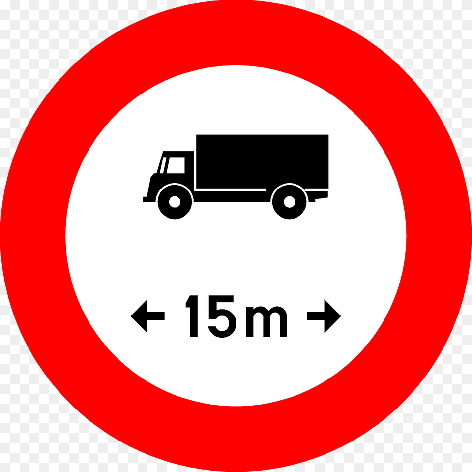 Maximum Vehicle Length Sign In Belgium Clipart, Symbol, Road Sign, Machine, Wheel Png Image