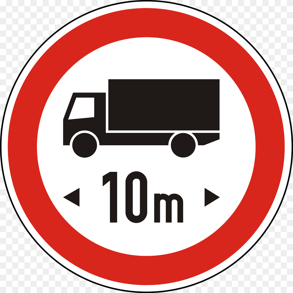 Maximum Vehicle Length Sign In Hungary Clipart, Symbol, Road Sign, Machine, Wheel Free Transparent Png