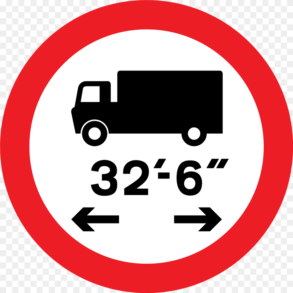 Maximum Vehicle Length Sign In Uk Clipart, Symbol, Road Sign, Text Free Transparent Png
