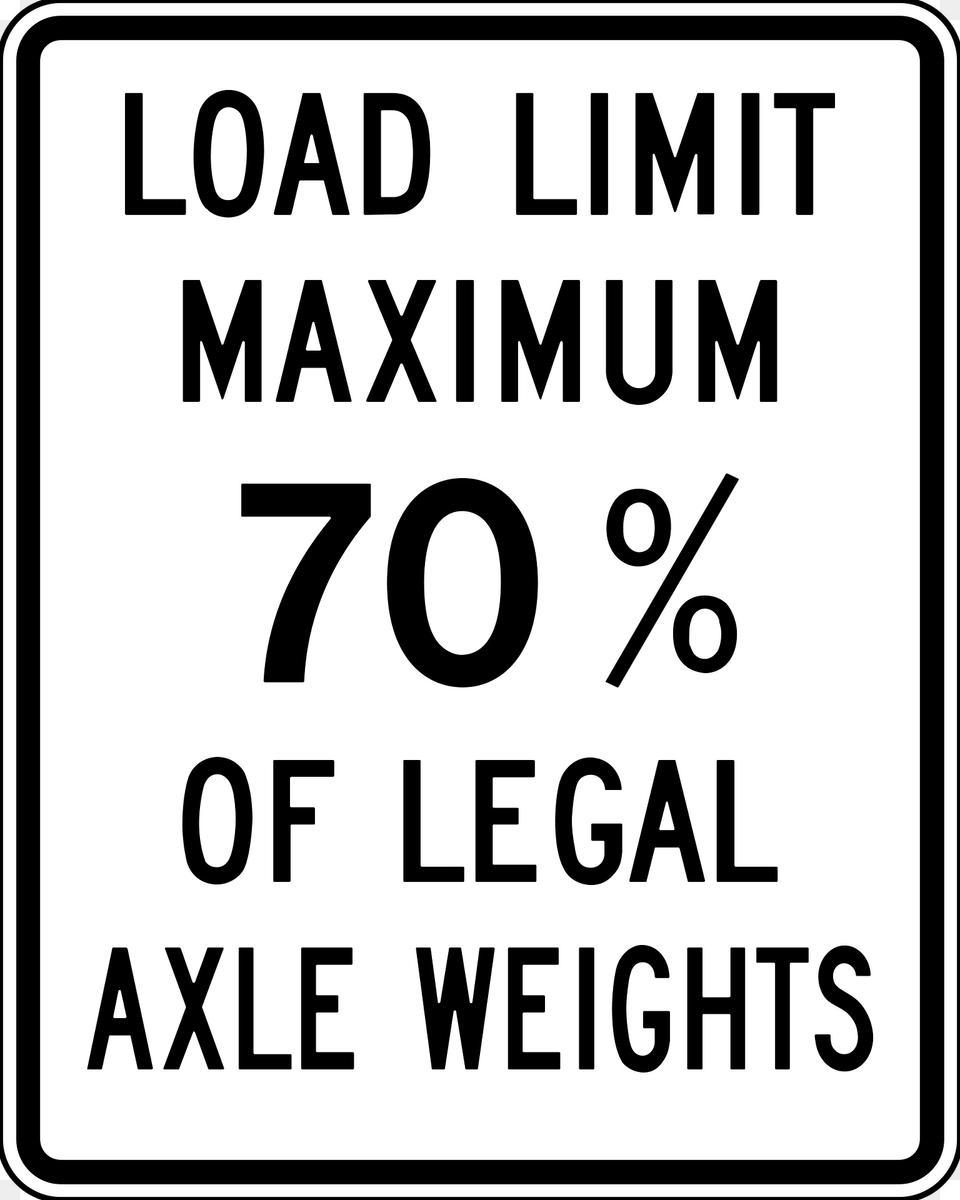Maximum Weight Per Axle Sign In British Columbia Clipart, Symbol, Road Sign, Text Free Transparent Png