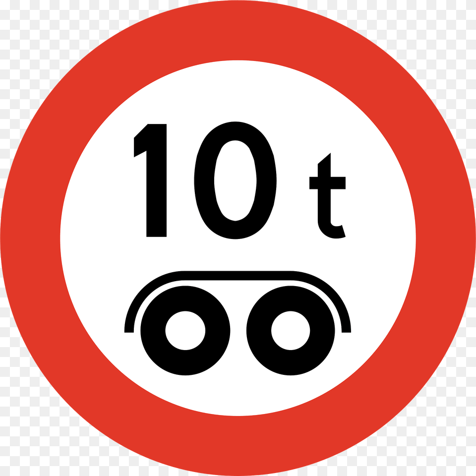 Maximum Weight Per Tandem Axle Sign In Norway Clipart, Symbol, Number, Text, Road Sign Free Transparent Png