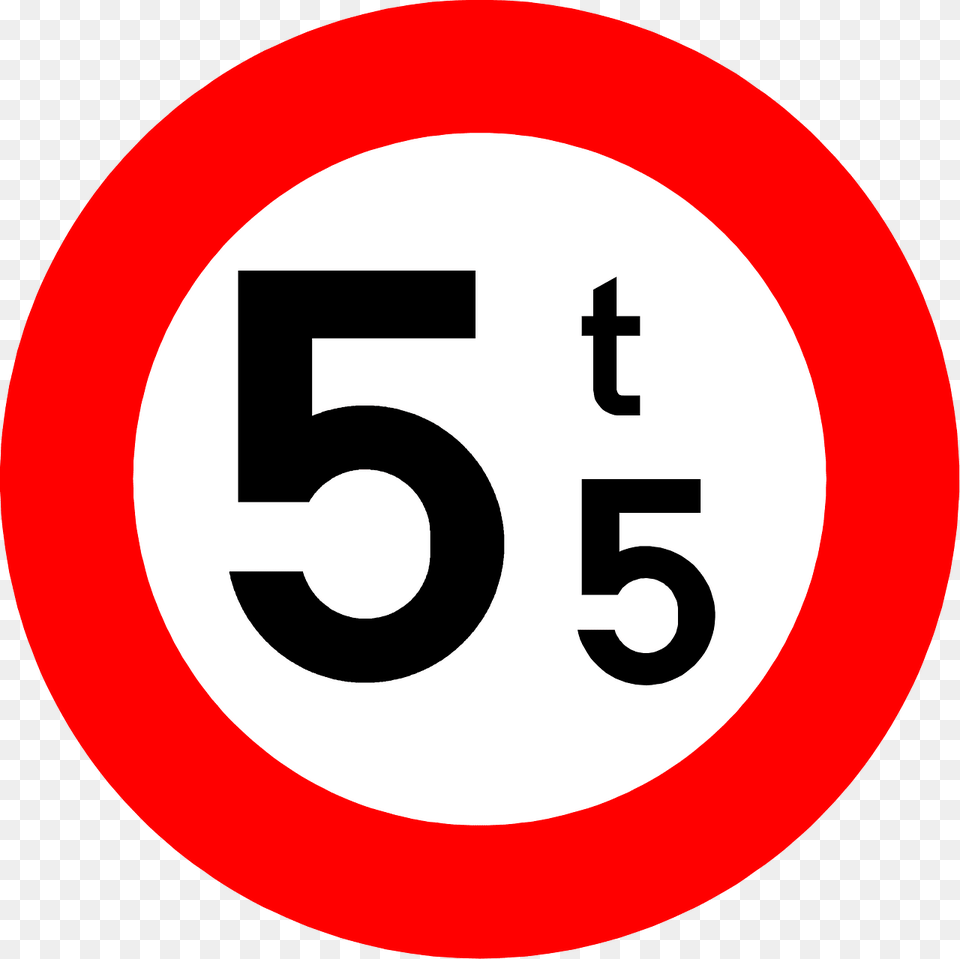 Maximum Weight Sign In Belgium Clipart, Symbol, Number, Text, Road Sign Free Png Download
