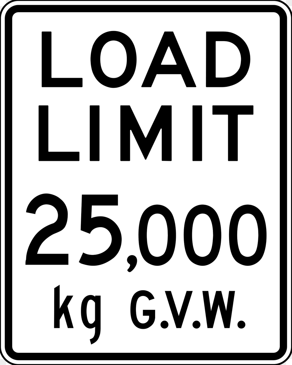 Maximum Weight Sign In British Columbia Clipart, Symbol, Road Sign Png Image