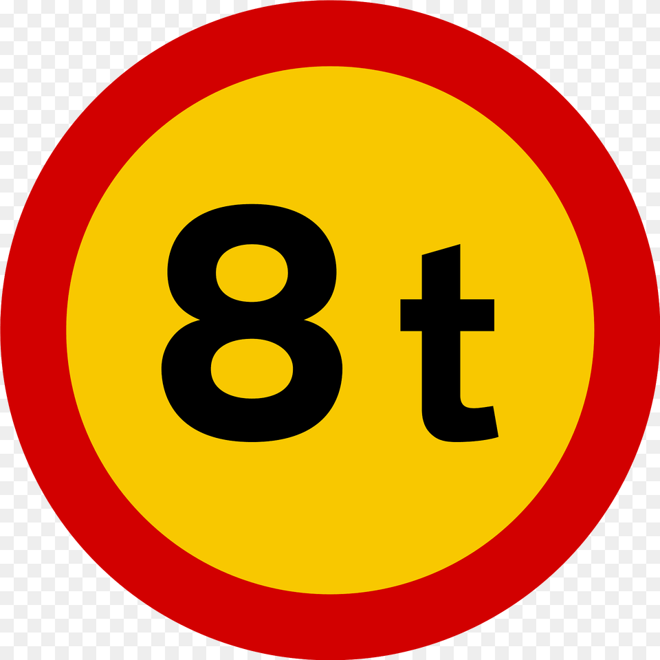 Maximum Weight Sign In Iceland Clipart, Symbol, Number, Text, Road Sign Png Image