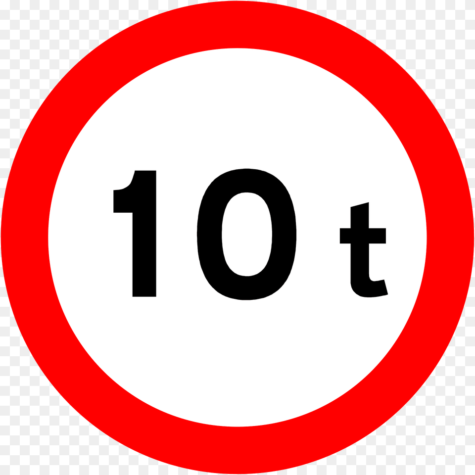 Maximum Weight Sign In Ireland Clipart, Symbol, Road Sign, Text, Disk Png Image