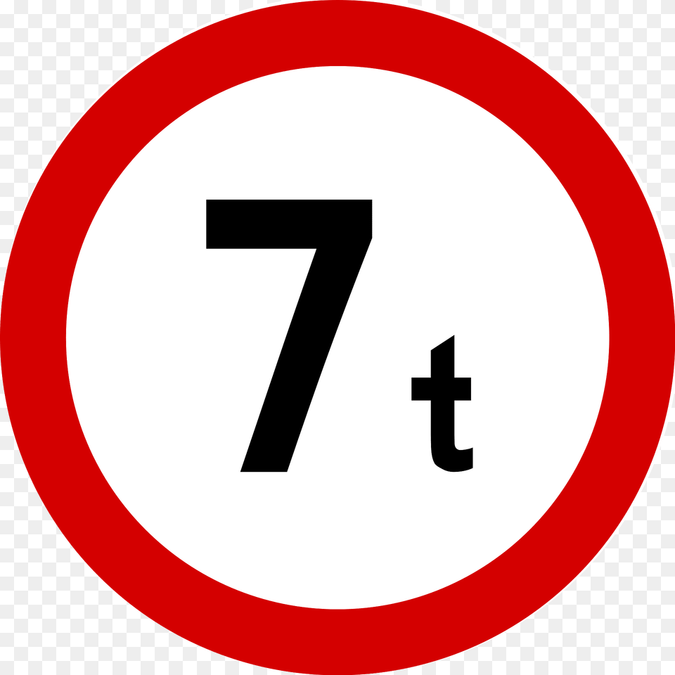 Maximum Weight Sign In Poland Clipart, Symbol, Number, Text, Road Sign Free Transparent Png