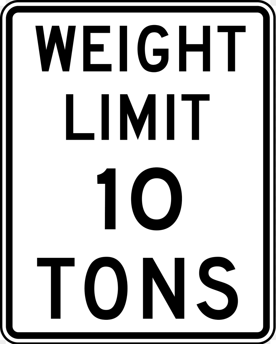 Maximum Weight Sign In United States Clipart, Road Sign, Symbol Free Transparent Png
