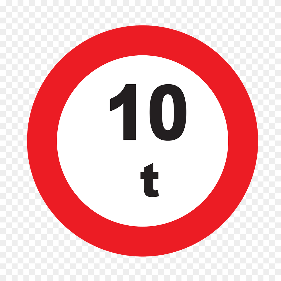Maximum Weight Sign In Uruguay Clipart, Symbol, Number, Text, Road Sign Free Png