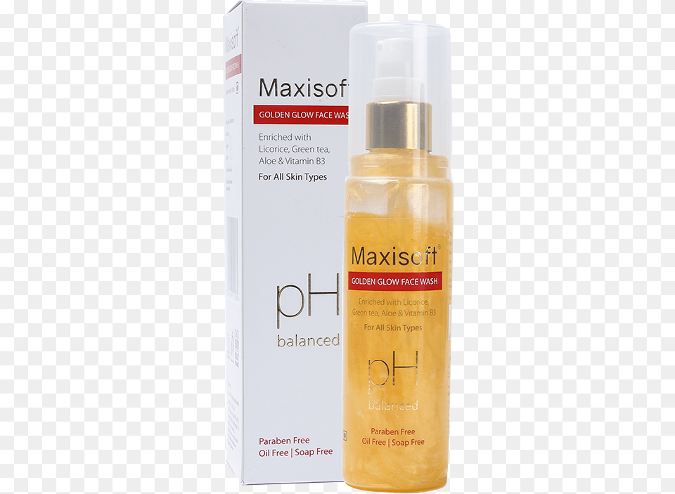 Maxisoft Golden Glow Face Wash Cosmetics, Bottle, Perfume, Lotion Free Png Download