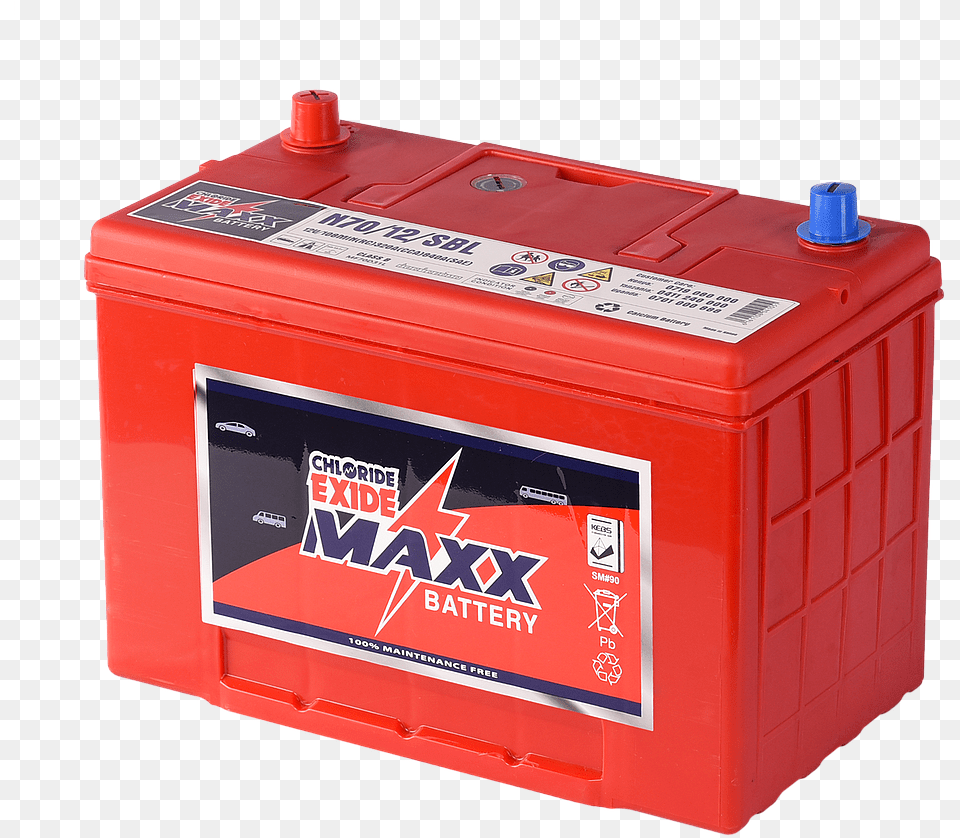 Maxx N70 Mf Car Battery Chloride Exide Battery, Mailbox Free Transparent Png