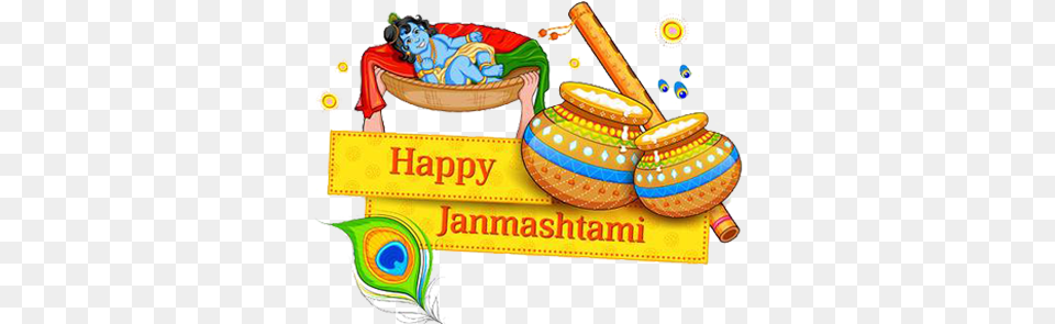 May Lord Krishna Always Shower His Blessings On You Happy Janmashtami Logo, Birthday Cake, Cake, Cream, Dessert Free Transparent Png
