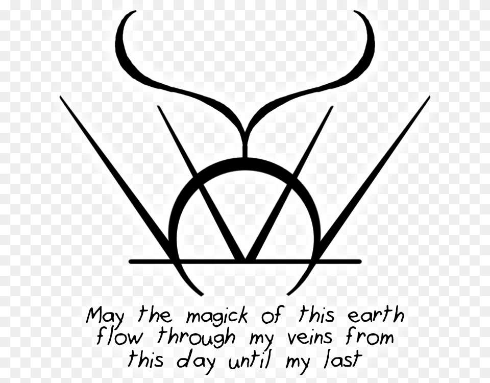 May The Magick Of This Earth Flow Through My Veins Witch Sigil Tattoos, Stencil, Text Free Png Download
