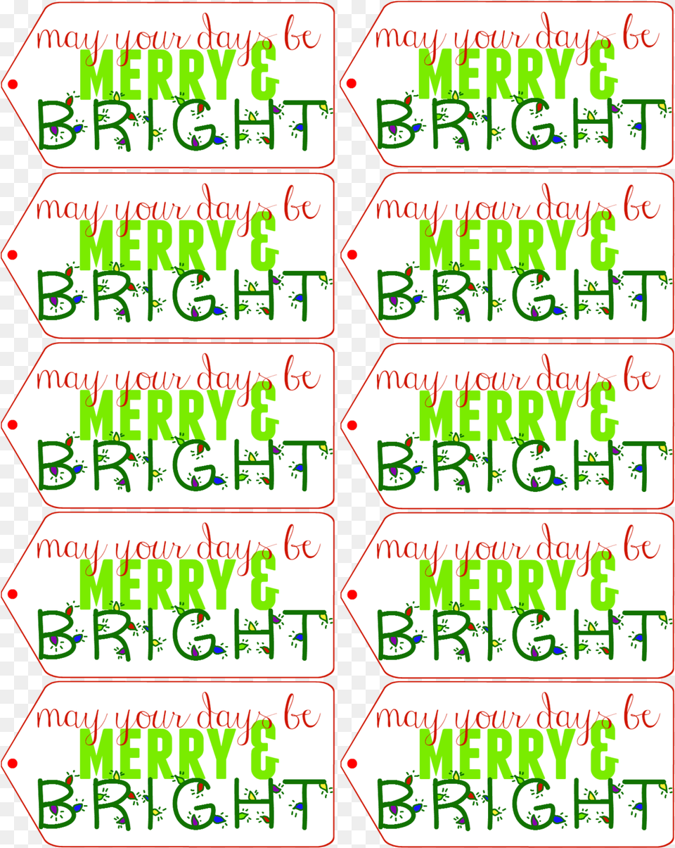 May Your Days Be Merry Amp Bright Merry And Bright Gift Tag, Text, Handwriting Free Png