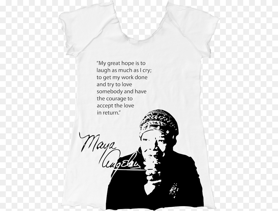 Maya Angelou Raglan Illustration, Clothing, T-shirt, Adult, Person Png