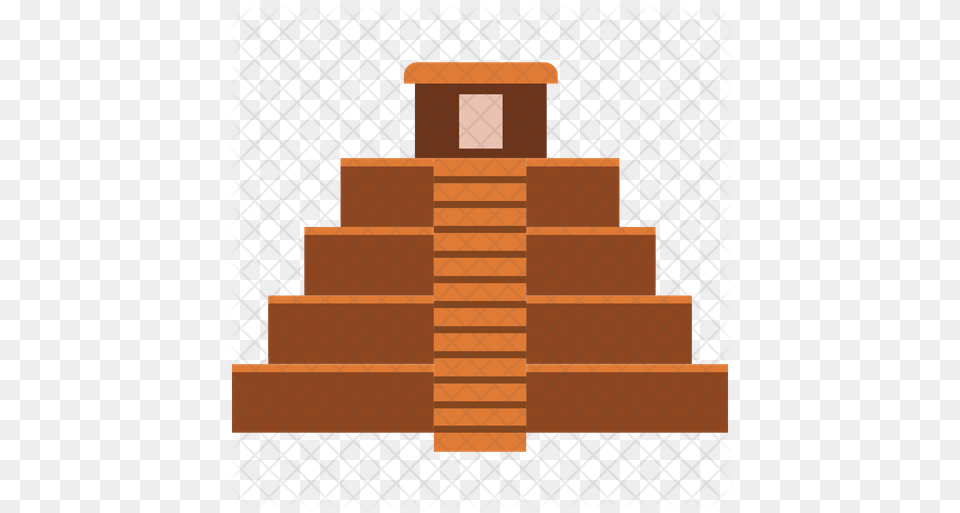 Maya Pyramid Icon Horizontal, Brick, Cross, Symbol, Wood Png Image