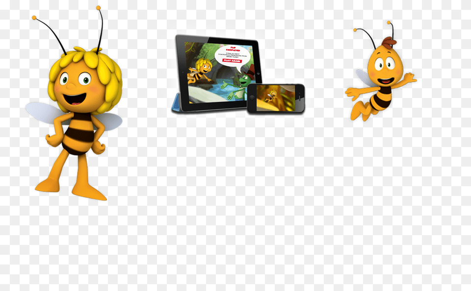 Maya The Bee, Animal, Tablet Computer, Person, Invertebrate Free Png Download