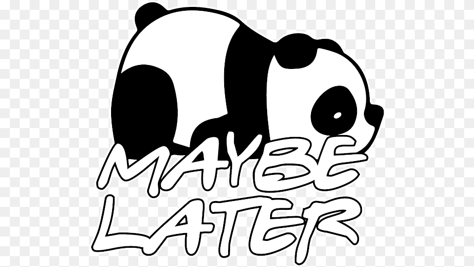 Maybe Later Cute Kawaii Panda Spirit Animal Gift Duvet Cover Dot, Stencil, Text Png Image