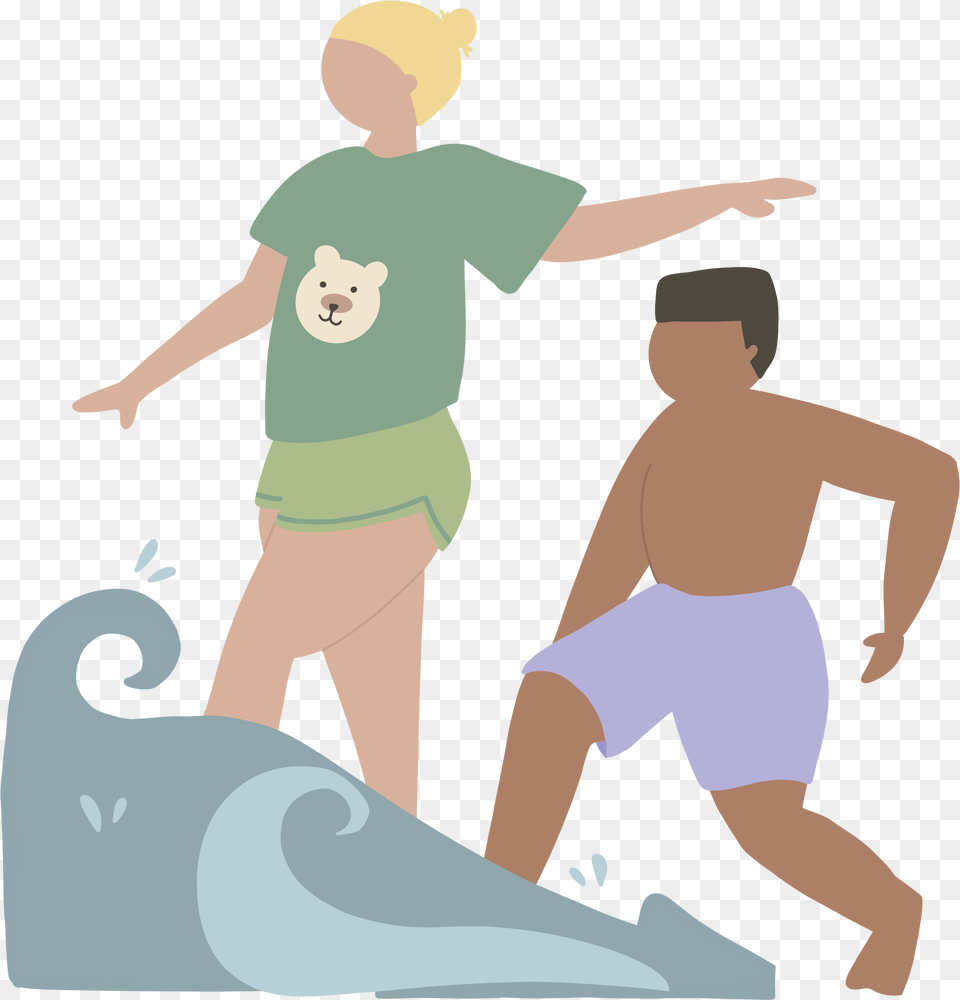 Maybe You Ran Into The Frigid Waters Of Wreck Beach Illustration, Clothing, Shorts, Baby, Person Png Image