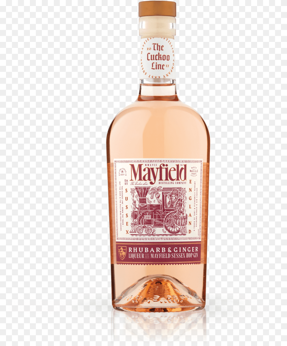 Mayfield Rhubarb Ginger Gin Liqueur Packshot Mayfield Sussex Hop Gin, Alcohol, Beverage, Liquor, Bottle Png