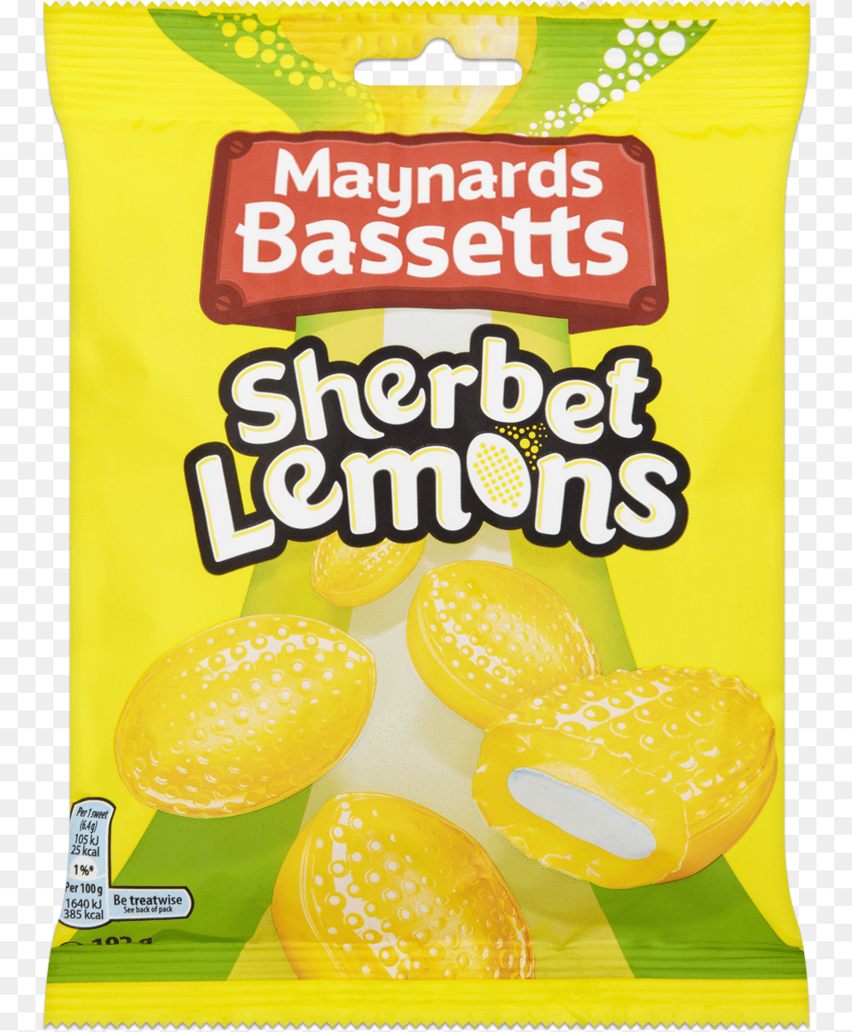 Maynards Bassetts Lemon Sherberts 192g Bag Bassetts Sherbet Lemons 200 G, Food, Snack, Sweets, Egg Free Png Download