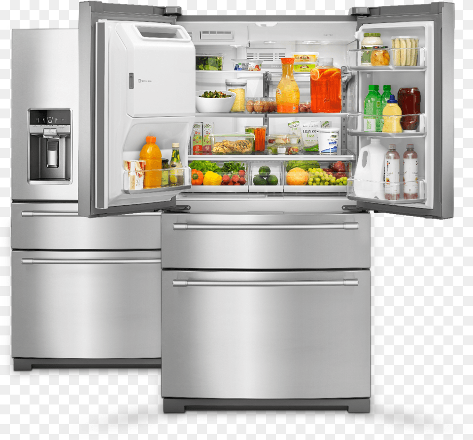 Maytag French Door Refrigerator With Doors Open And Maytag Wide French Door Refrigerator, Appliance, Device, Electrical Device Free Transparent Png
