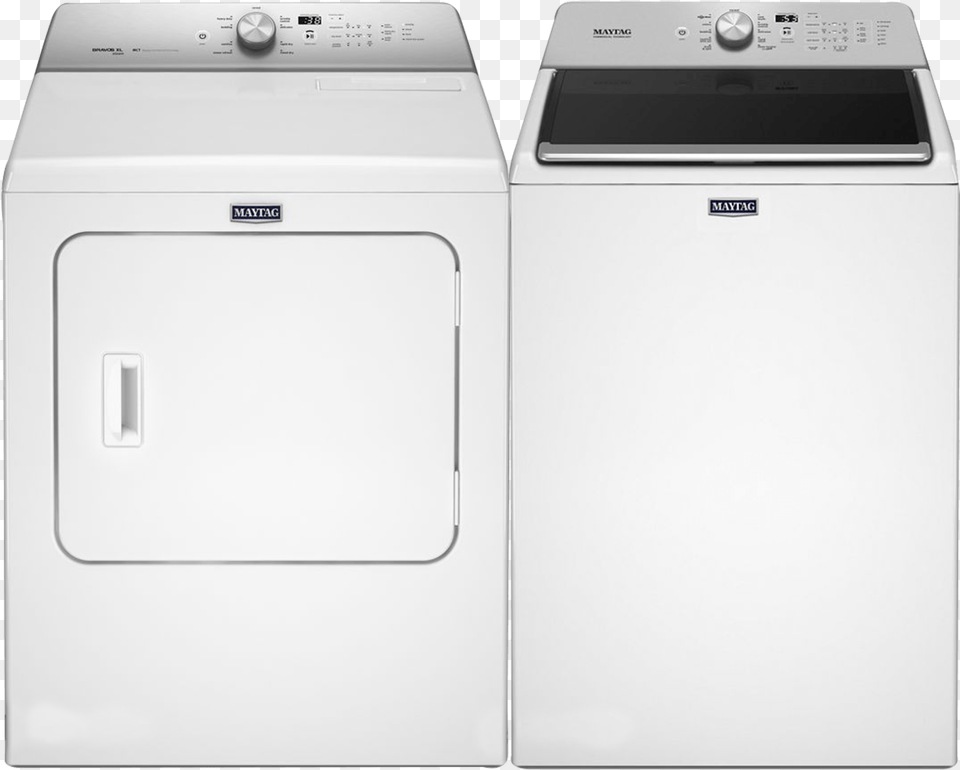 Maytag Top Load Laundry Pair White, Appliance, Device, Electrical Device, Washer Free Png