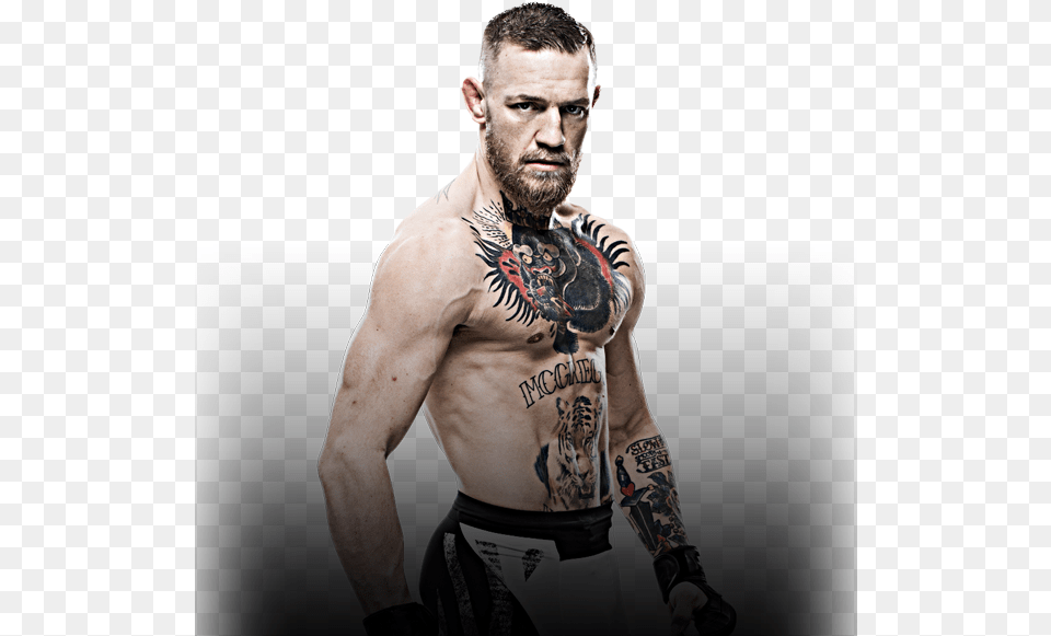 Mayweather Vs Mcgregor Transparent Download Barechested, Person, Skin, Tattoo, Adult Free Png