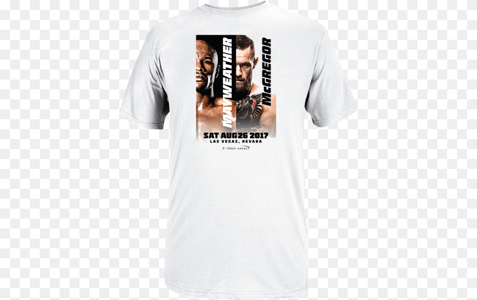 Mayweather Vs Mcgregor White Poster Art T Shirt Active Shirt, Clothing, T-shirt, Adult, Male Free Transparent Png