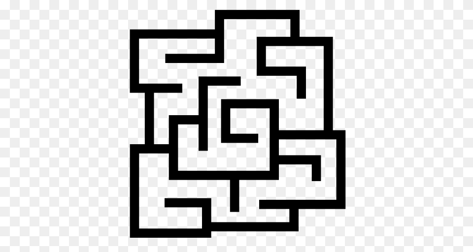 Maze Icon Of Game Icons, Gray Free Png