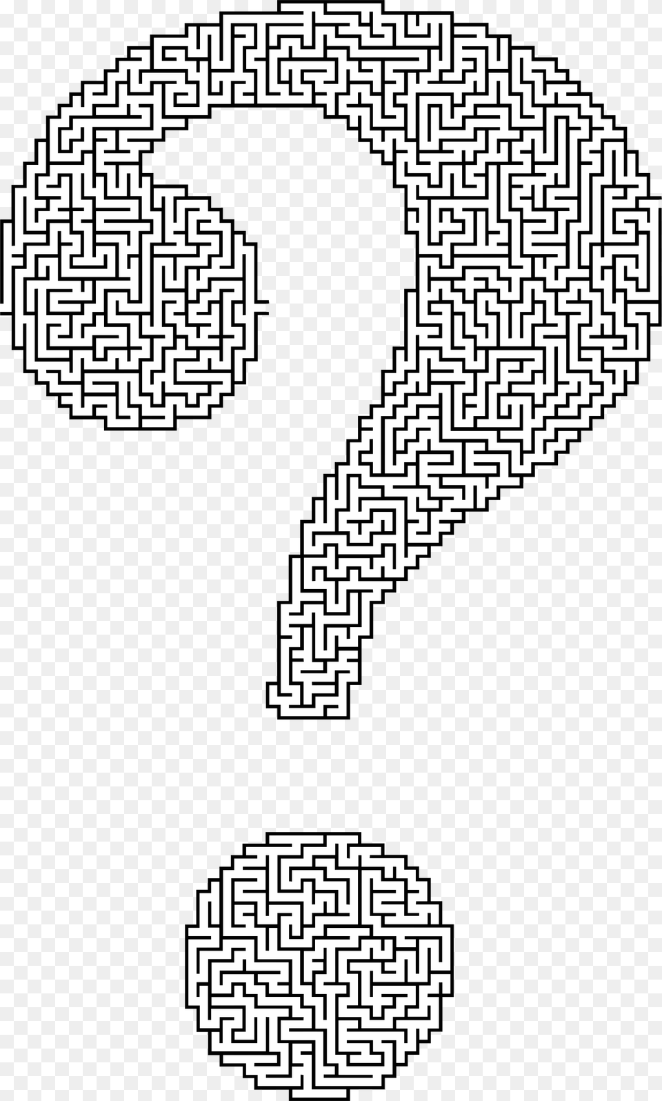 Maze In Shape Of Question Mark, Qr Code Png Image