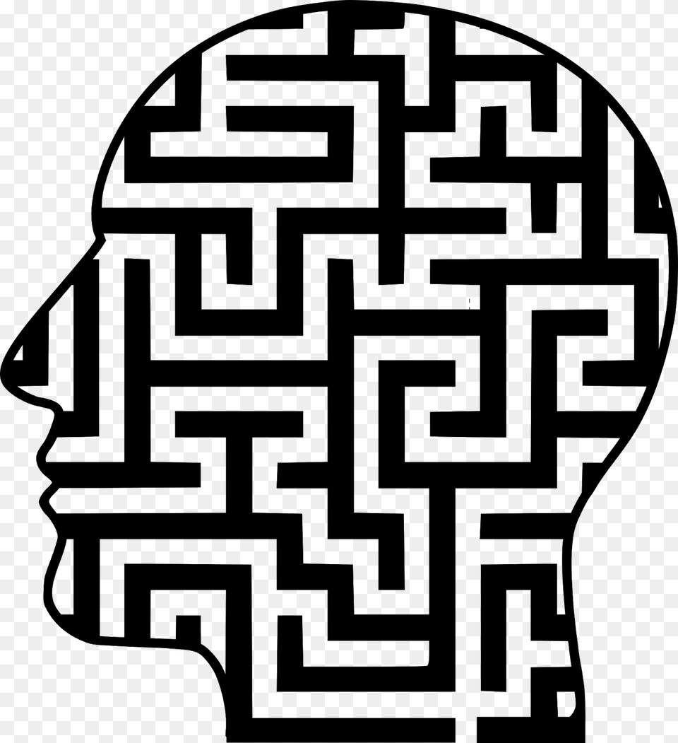 Maze Mind Head Human Illness Decision Complex Maze Illustration, Gray Png Image