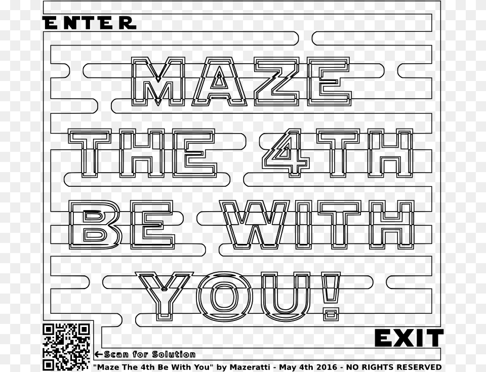 Maze The 4th Be With Your Coloring Pages For Grown May The 4th Be With You Coloring, Gray Free Transparent Png